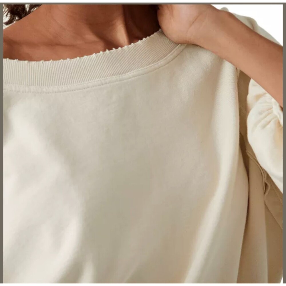 Free People Sweet Deets Sweatshirt Top Oversized Pullover Long Sleeves S 265869 - Picture 4 of 11